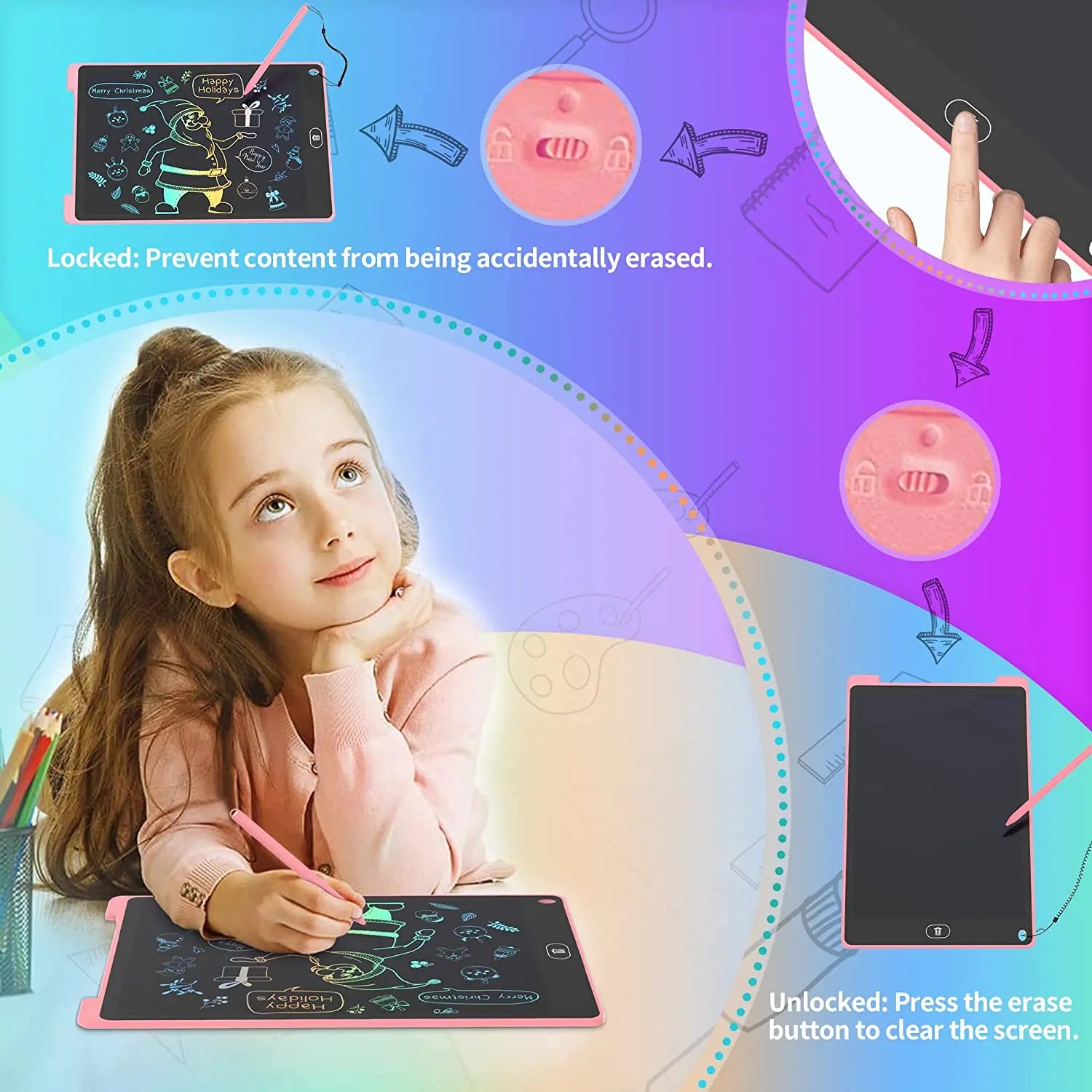 12" LCD Writing Tablet for Kids – Electronic Drawing & Writing Board