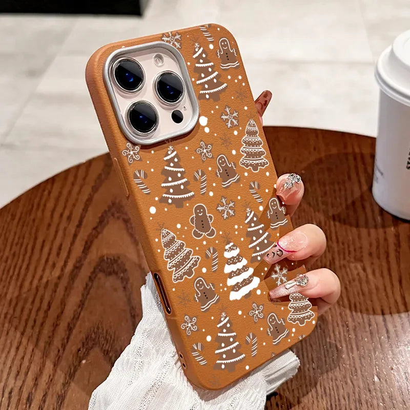 Christmas Tree Matte Leather Phone Case