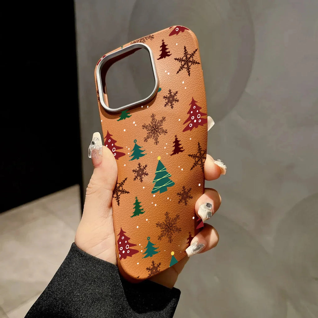 Christmas Tree Matte Leather Phone Case