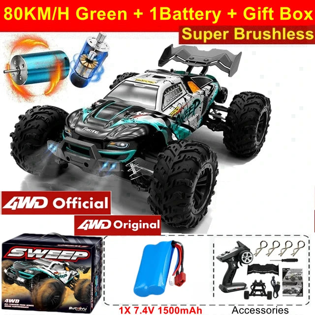 4WD Super Brushless High-Speed RC Truck (1:16)
