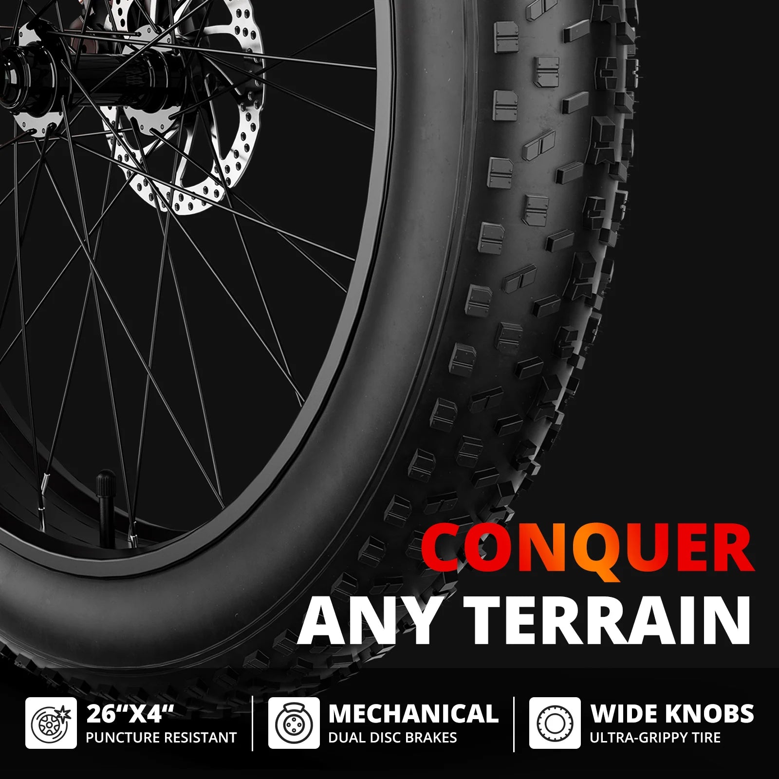 AMYET EB26 1000W Electric Bike – 48V 15Ah, 26" Fat Tire, 28–31MPH