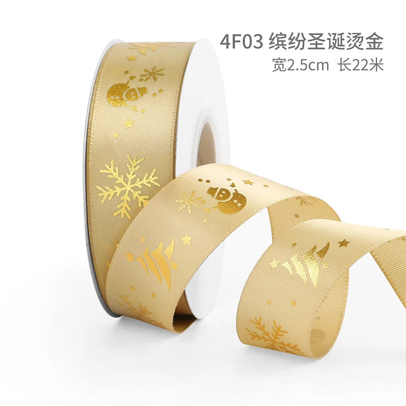 Printed Christmas Ribbon – 5 Yards Polyester Craft Ribbon