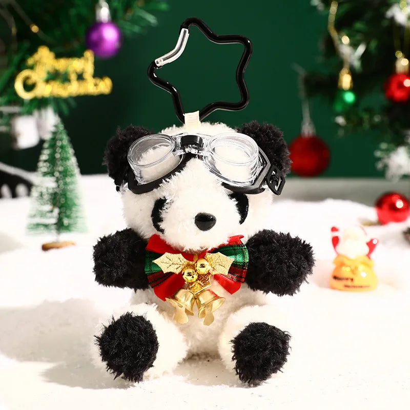 Christmas Plush Bear Keychain – Holiday Cartoon Bag Pendant