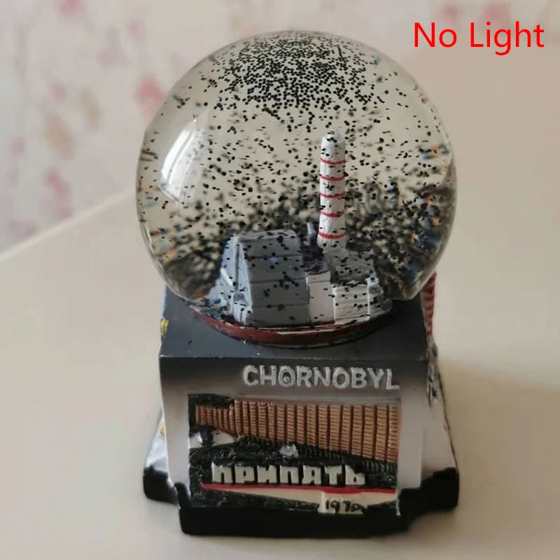 Chernobyl Pripyat Nuclear Power Plant Memorial Snow Globe