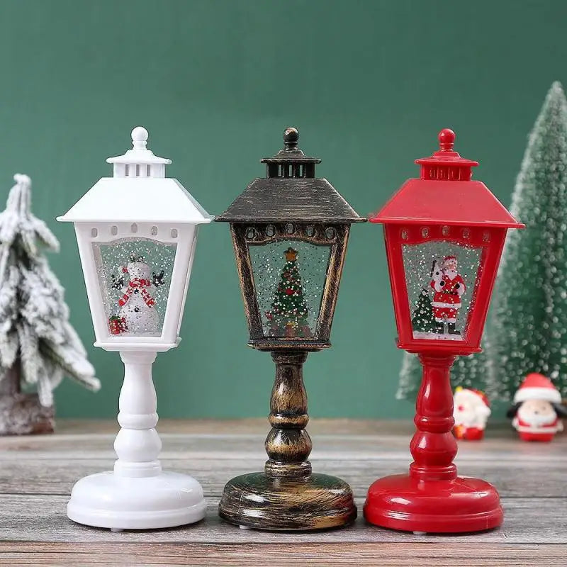 Christmas Snow Globe Spinning Candle Lamp