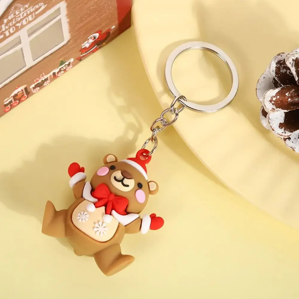 Santa Claus & Elk Christmas Keychain