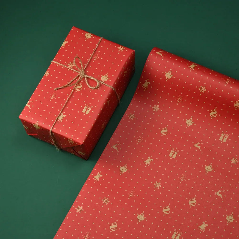 Thick Christmas Kraft Wrapping Paper – Holiday Tree & Elk Gift Wrap