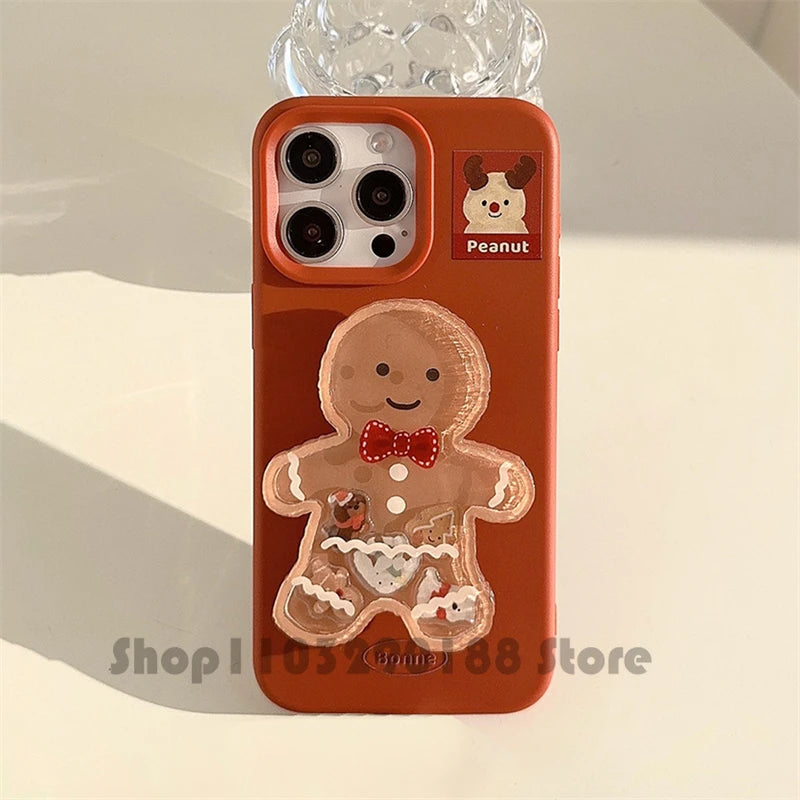Christmas Biscuit Man 3D Phone Grip & Stand