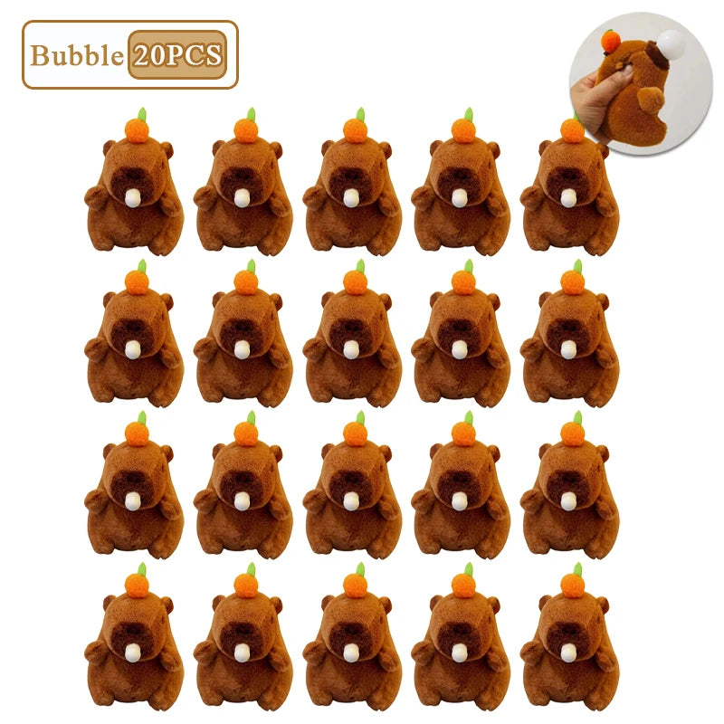 Capybara Persimmon Tail-Wagging Plush Keychain