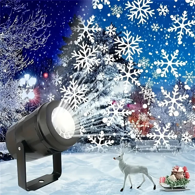 USB Snowflake Projector – Rotating Snow Pattern LED Light