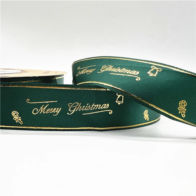 5 Yards Printed Christmas Satin Ribbon – 1" Holiday Craft & Gift Wrap Ribbon