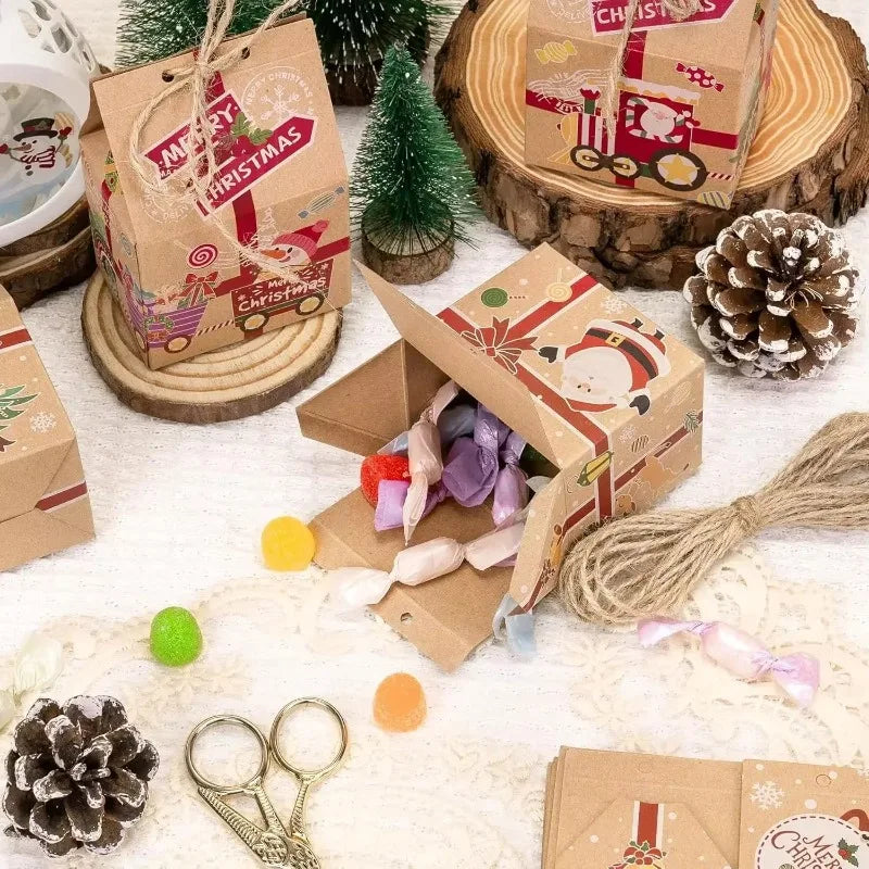 Christmas Kraft Paper Gift Bags – Candy, Cookie & Snack Packaging Boxes