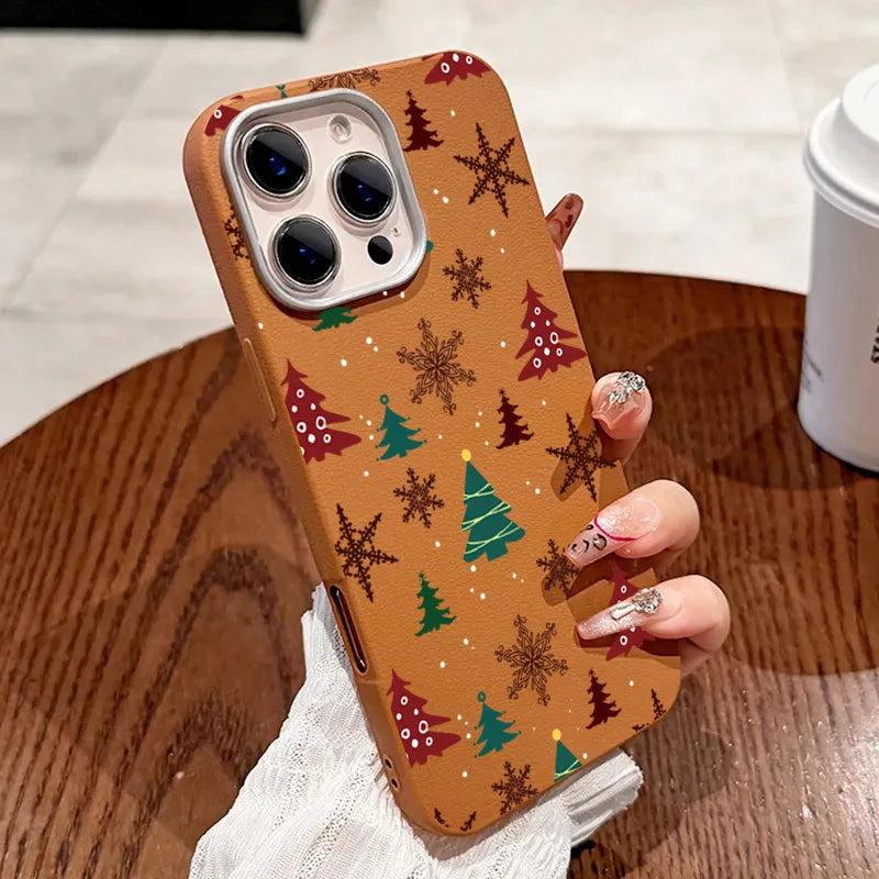Christmas Tree Matte Leather Phone Case