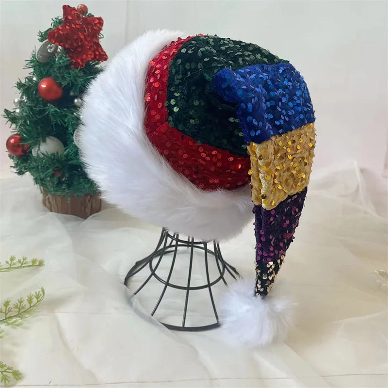 Spliced Plush Christmas Santa Hat (Unisex)