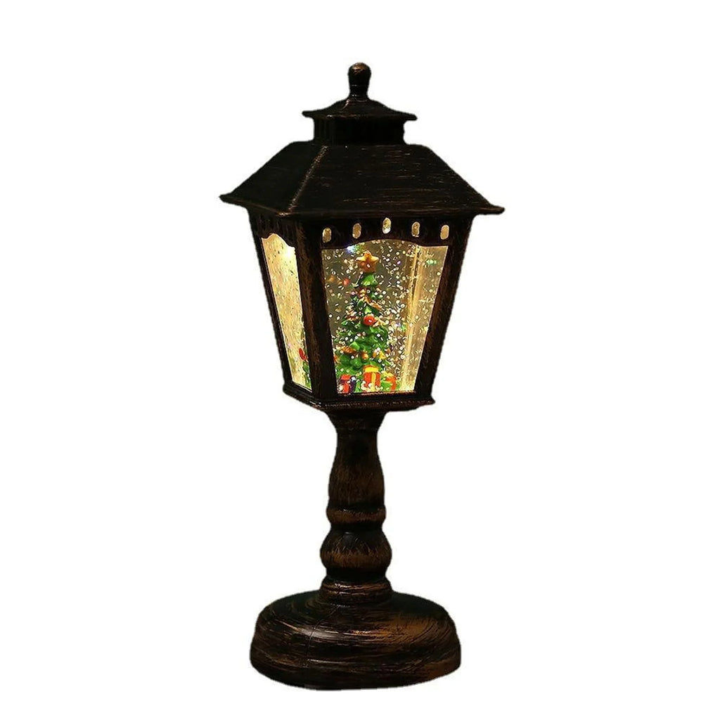 Christmas Snow Globe Spinning Candle Lamp