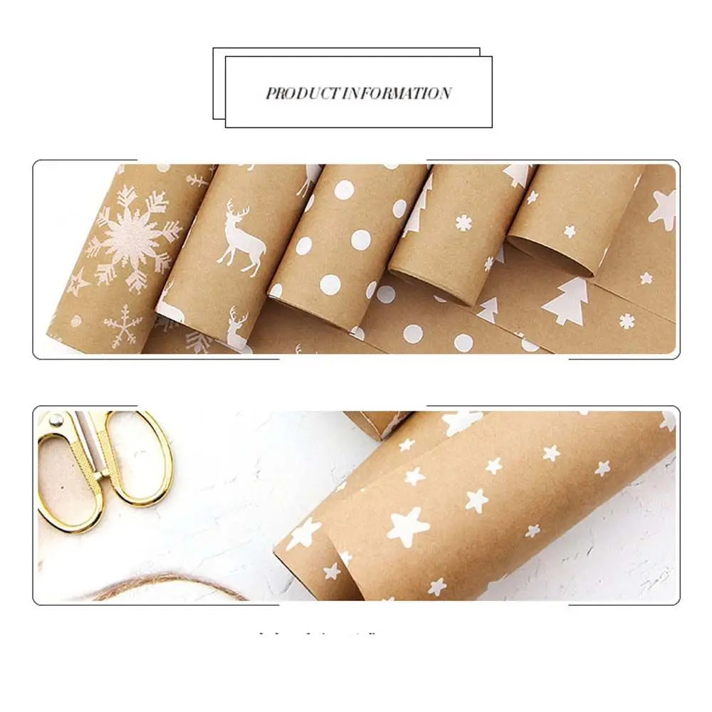 Snowflake Kraft Paper Christmas Wrapping Sheet – 40×100cm