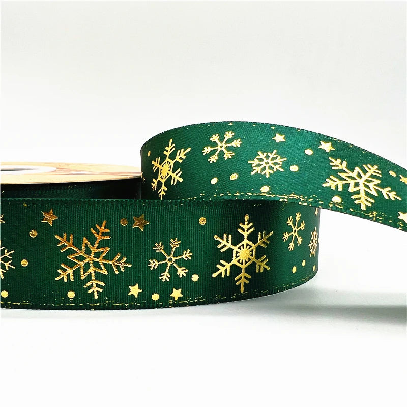 5 Yards Printed Christmas Satin Ribbon – 1" Holiday Craft & Gift Wrap Ribbon