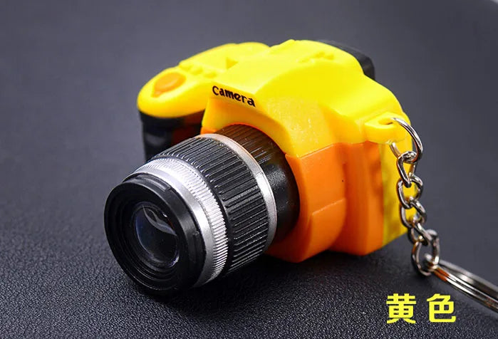 Mini SLR Camera Keychain with LED Flashlight – Colorful Metal Key Ring for Car Keys, Bags & Gifts
