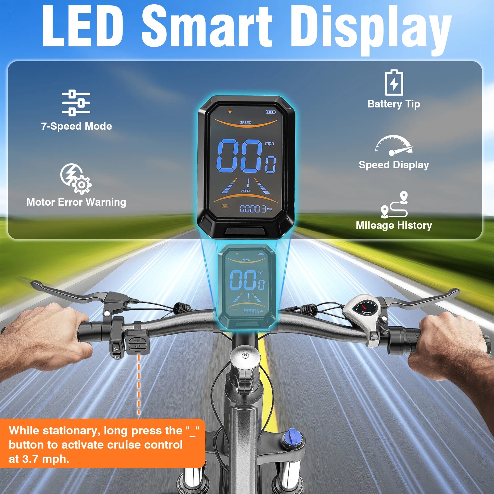 26" Electric Mountain Bike – 500W Motor, 23MPH, Long-Range Lithium Battery