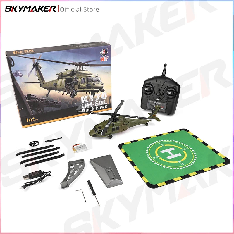 K170 UH-60L 4CH Brushless RC Helicopter with 6-Axis Gyro