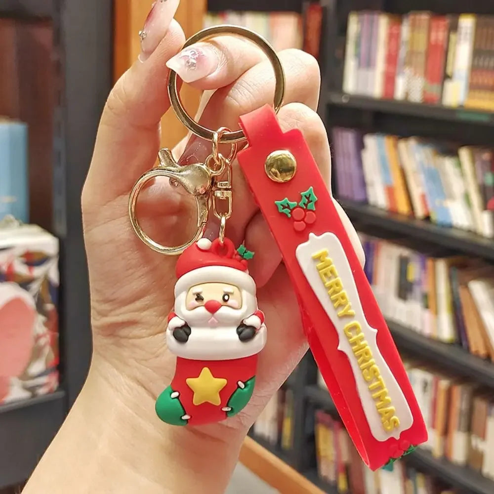 Santa Claus & Elk Christmas Keychain