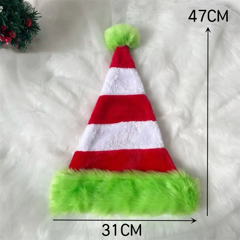 Spliced Plush Christmas Santa Hat (Unisex)