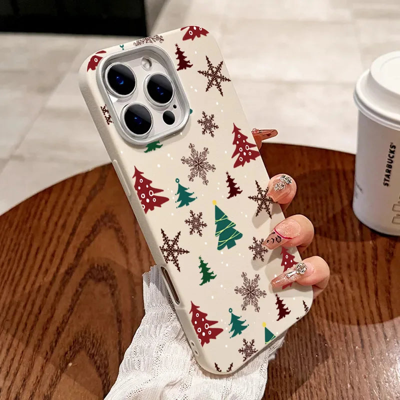 Christmas Tree Matte Leather Phone Case