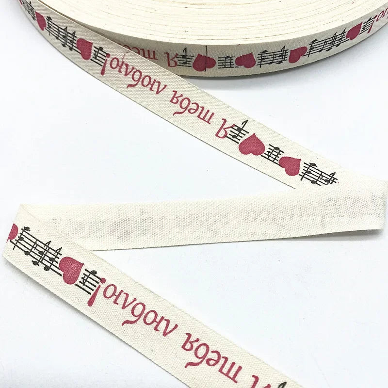 Christmas Printed Polyester Cotton Ribbon –  Single-Face Ribbon for Gift Wrapping, Holiday Crafts & Party Decorations