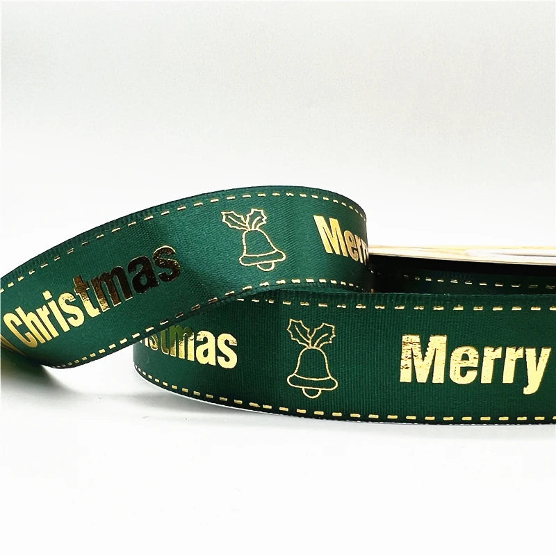 5 Yards Printed Christmas Satin Ribbon – 1" Holiday Craft & Gift Wrap Ribbon