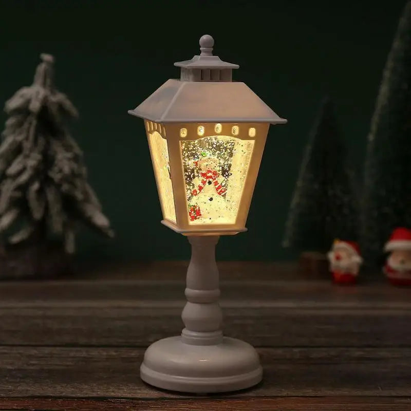 Christmas Snow Globe Spinning Candle Lamp
