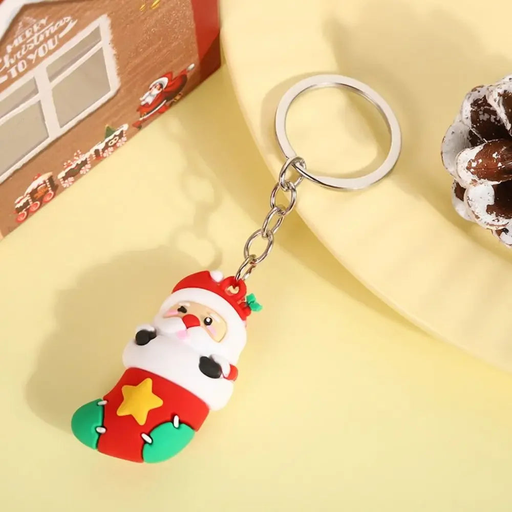 Santa Claus & Elk Christmas Keychain
