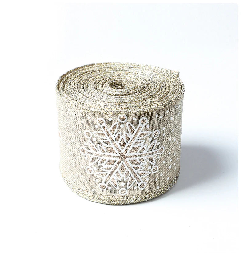 Christmas Snowflake Printed Organza Ribbon – Wired Edge Holiday Gift Wrapping & Craft Ribbon