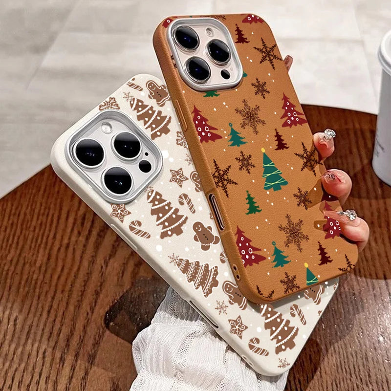 Christmas Tree Matte Leather Phone Case