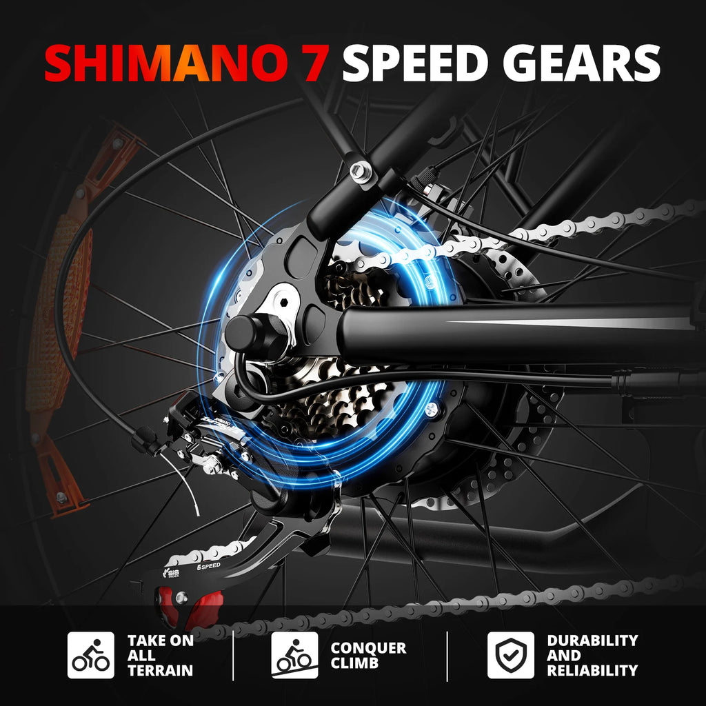 AMYET EB26 1000W Electric Bike – 48V 15Ah, 26" Fat Tire, 28–31MPH