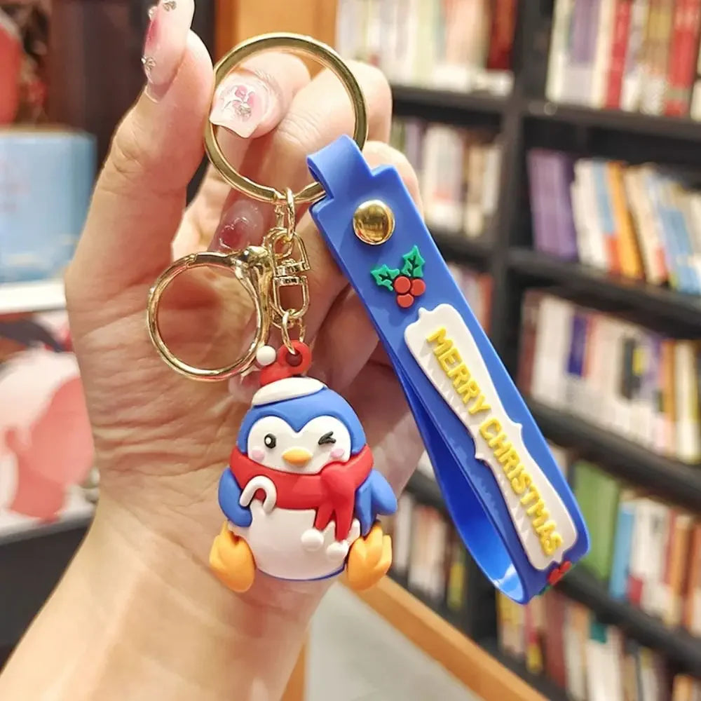 Santa Claus & Elk Christmas Keychain