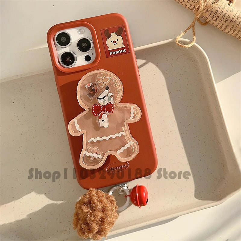 Christmas Biscuit Man 3D Phone Grip & Stand