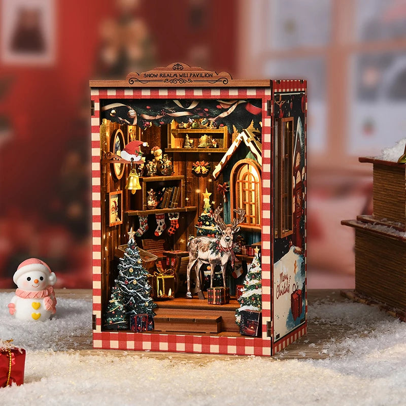 DIY Snow Globe Miniature Book Nook – 3D Wooden Puzzle Kit
