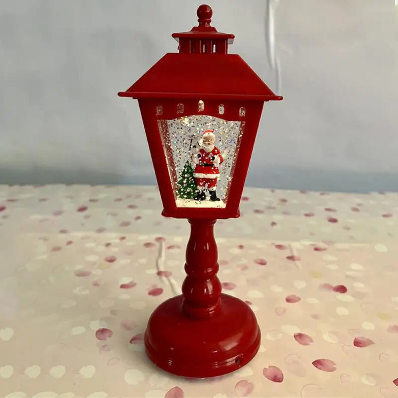Christmas Snow Globe Spinning Candle Lamp