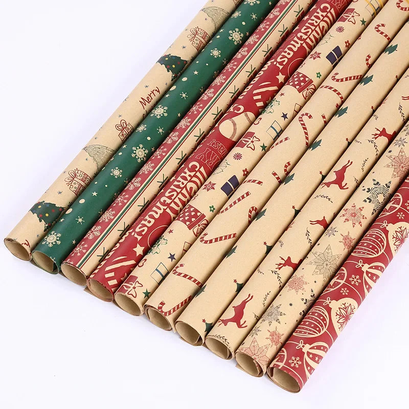 Thick Christmas Kraft Wrapping Paper – Holiday Tree & Elk Gift Wrap