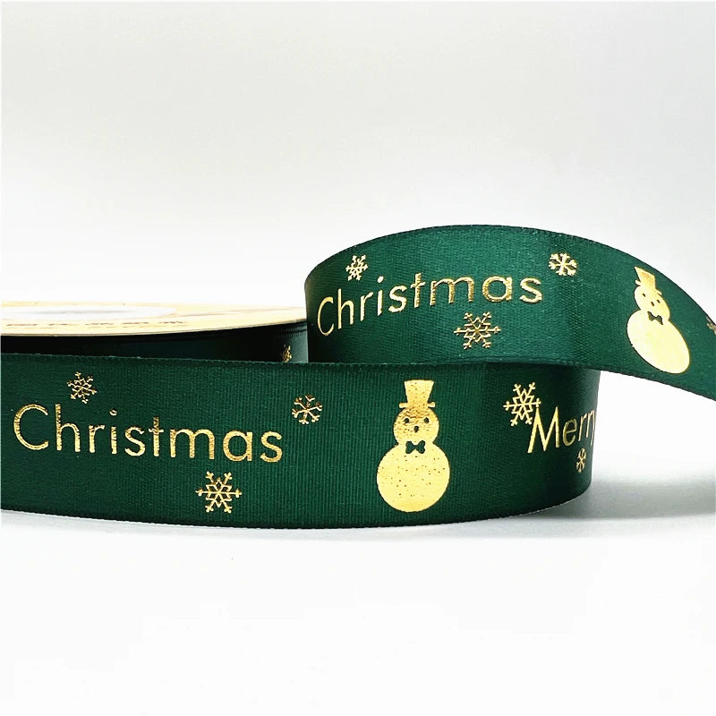5 Yards Printed Christmas Satin Ribbon – 1" Holiday Craft & Gift Wrap Ribbon