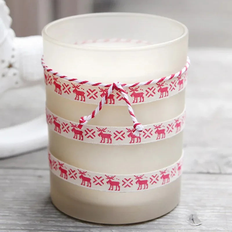 Christmas Printed Polyester Cotton Ribbon –  Single-Face Ribbon for Gift Wrapping, Holiday Crafts & Party Decorations