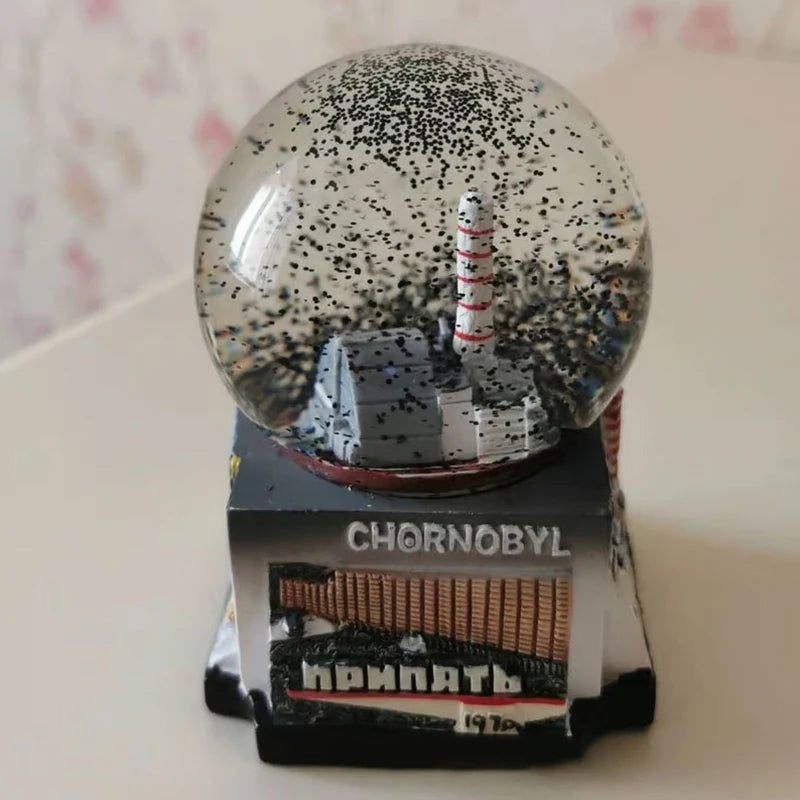 Chernobyl Pripyat Nuclear Power Plant Memorial Snow Globe