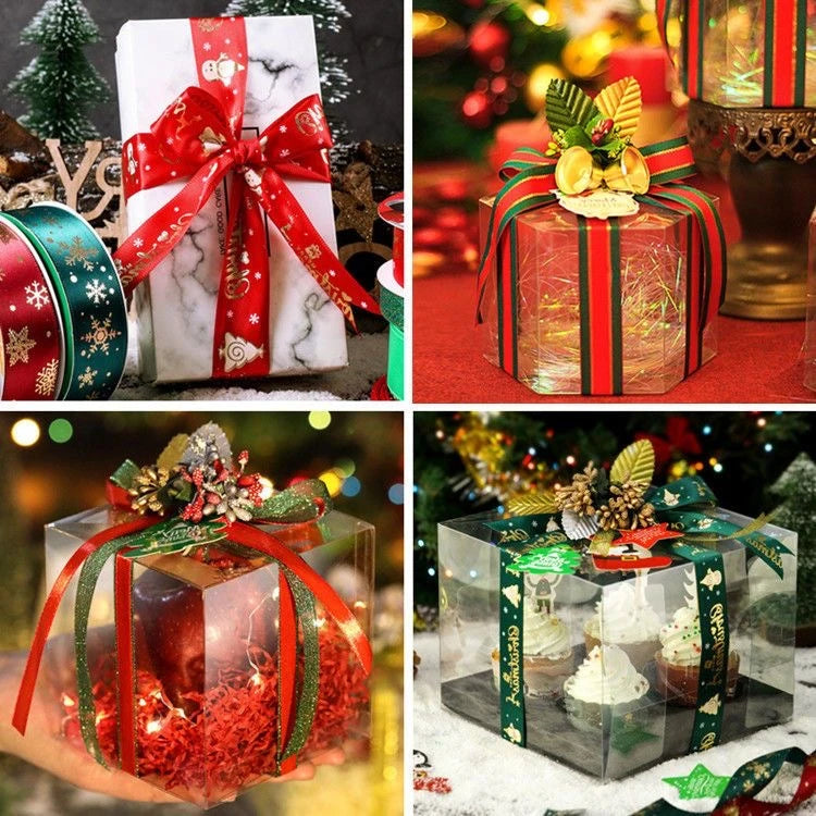 5 Yards Printed Christmas Satin Ribbon – 1" Holiday Craft & Gift Wrap Ribbon