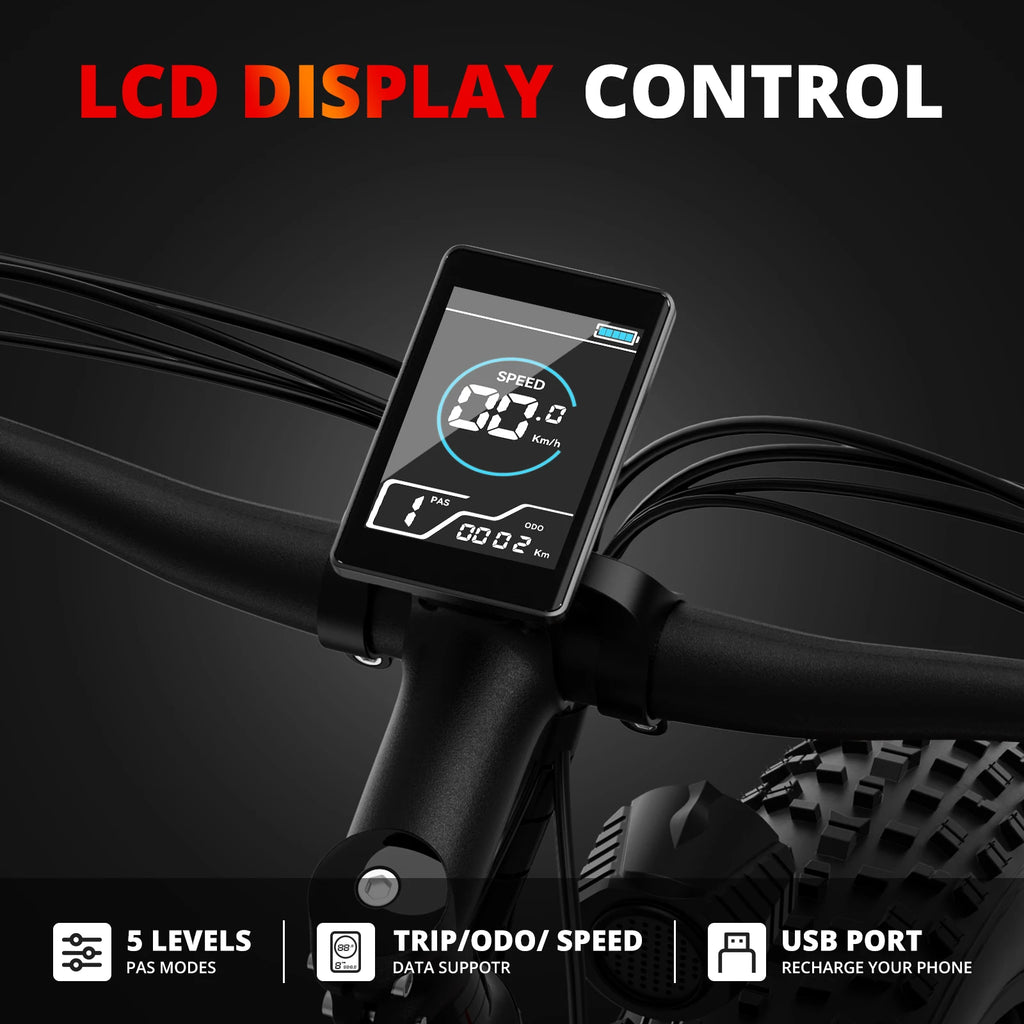 AMYET EB26 1000W Electric Bike – 48V 15Ah, 26" Fat Tire, 28–31MPH