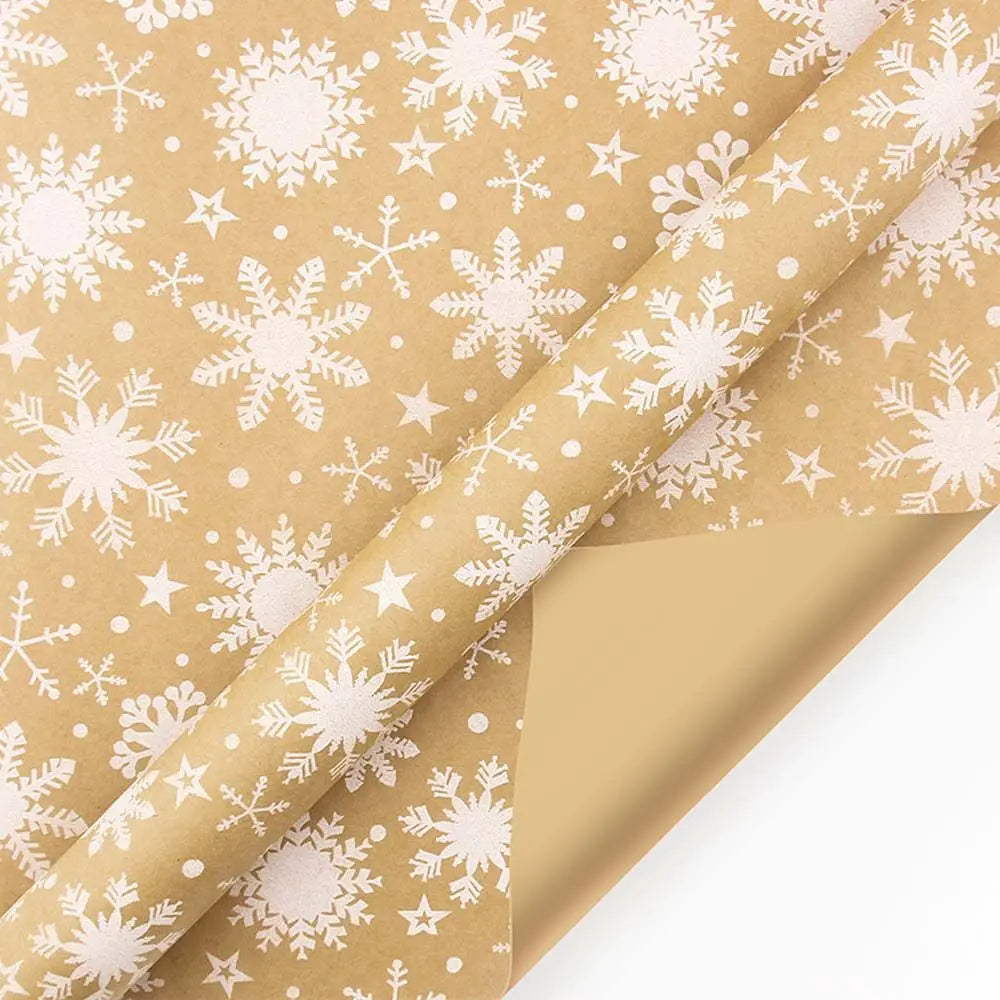 Snowflake Kraft Paper Christmas Wrapping Sheet – 40×100cm