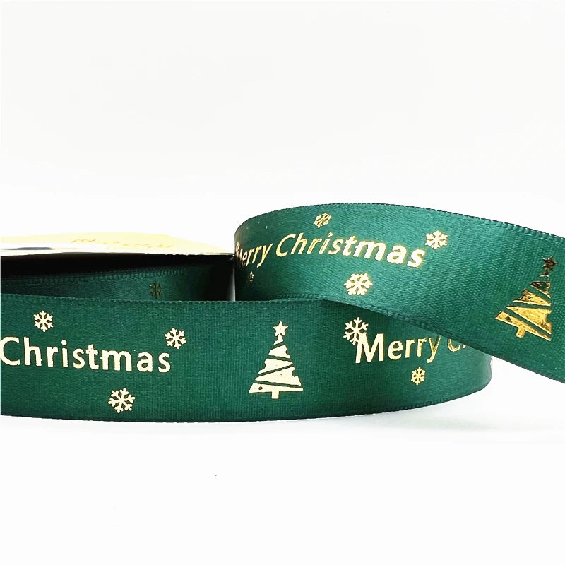 5 Yards Printed Christmas Satin Ribbon – 1" Holiday Craft & Gift Wrap Ribbon