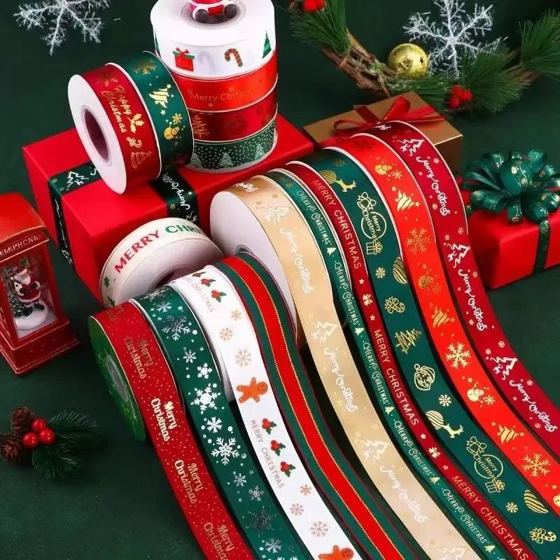 Printed Christmas Ribbon – 5 Yards Polyester Craft Ribbon