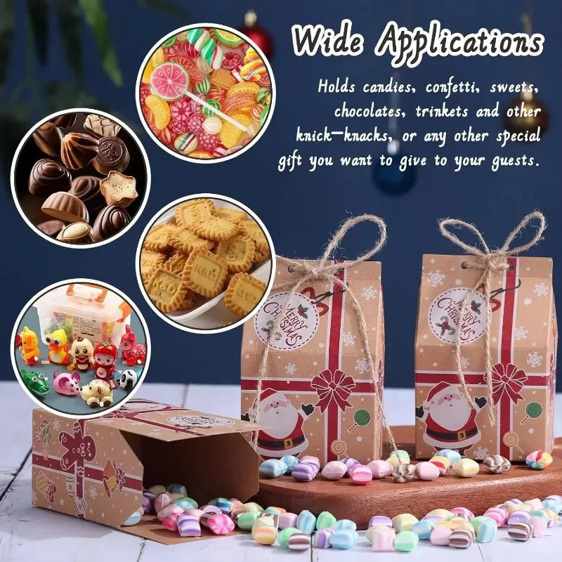 Christmas Kraft Paper Gift Bags – Candy, Cookie & Snack Packaging Boxes
