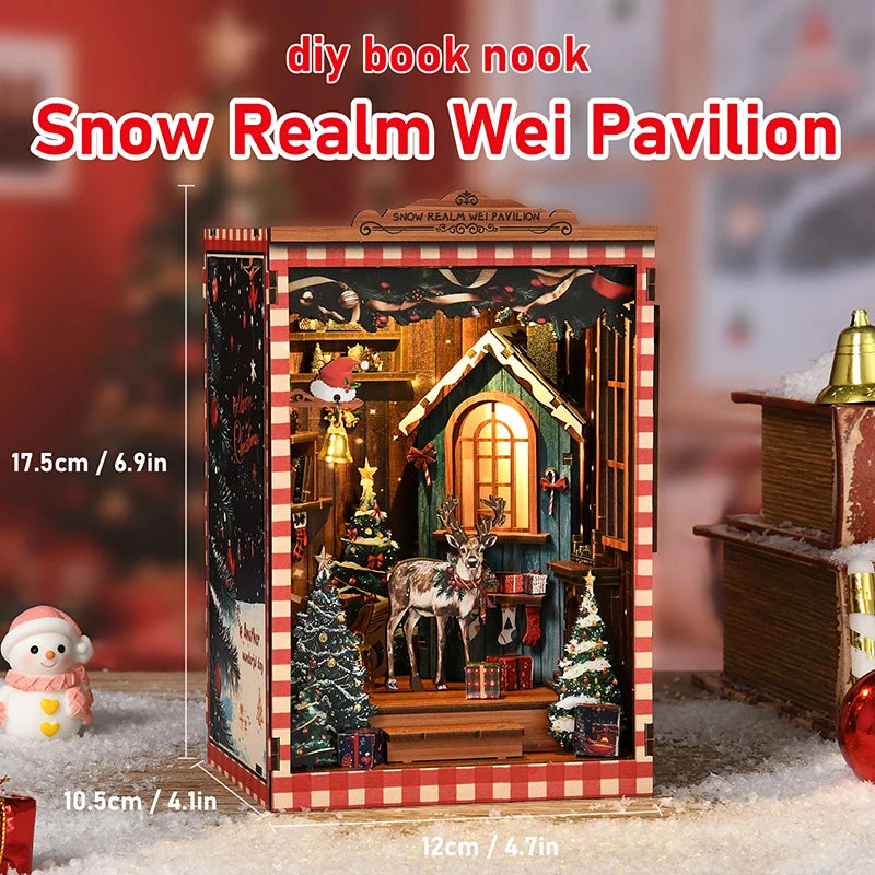 DIY Snow Globe Miniature Book Nook – 3D Wooden Puzzle Kit