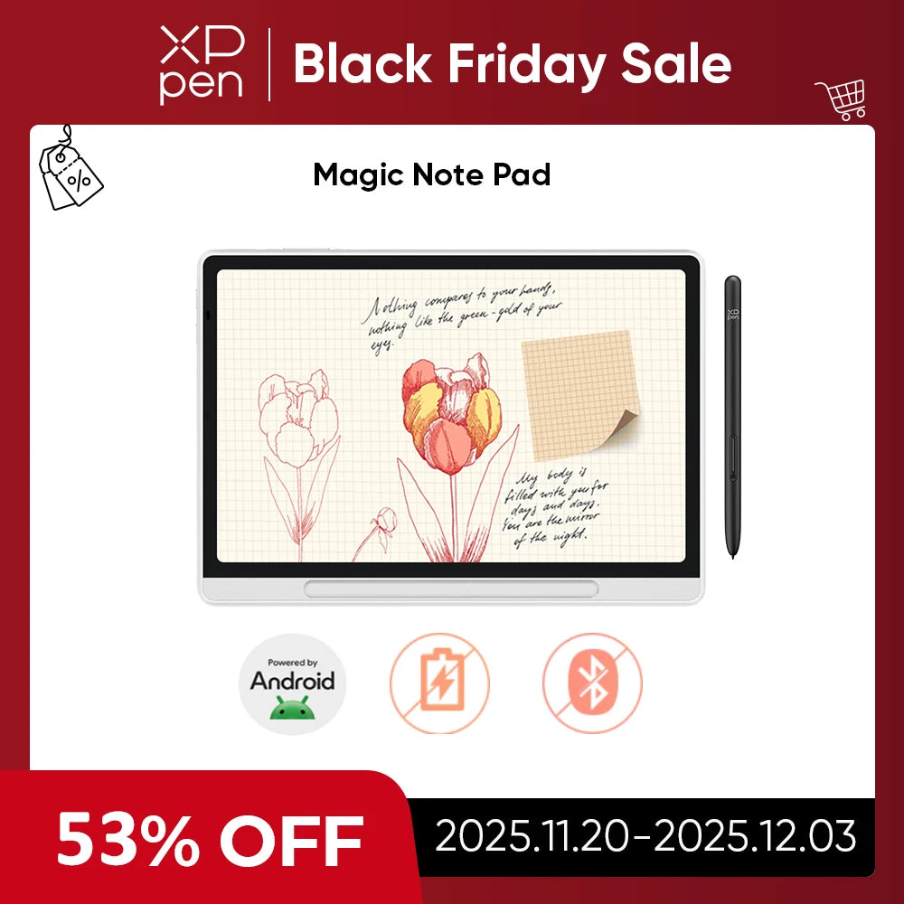 XPPen Magic Note Pad – Android 14 Digital Writing Tablet